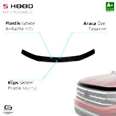 S-Dizayn Toyota Uyumlu Hilux ABS Plastik Kaput Rüzgarlığı 2012-2015 A+Kalite Parça