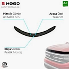 S-Dizayn Toyota Uyumlu Corolla ABS Plastik Kaput Rüzgarlığı 2013-2018 A+Kalite Parça