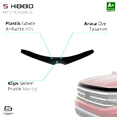 S-Dizayn Toyota Uyumlu Auris ABS Plastik Kaput Rüzgarlığı 2013-2017 A+Kalite Parça