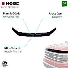 S-Dizayn Volkswagen Uyumlu Crafter ABS Plastik Kaput Rüzgarlığı 2018 Üzeri A+Kalite Parça