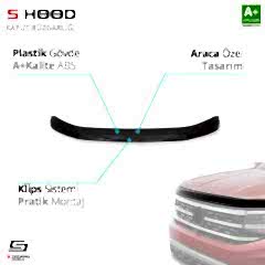 S-Dizayn Volkswagen Uyumlu Transporter T6 ABS Plastik Kaput Rüzgarlığı 2010-2015 A+Kalite Parça