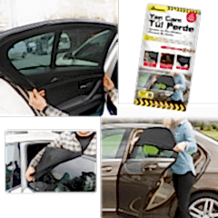 Araba Yan Cam Perdesi Sineklik Araç Oto Güneşlik Örtü Perde (ADET)