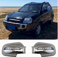 Hyundai Tucson Uyumlu 2004 2014 Ayna Kapağı ABS Krom LED Parça