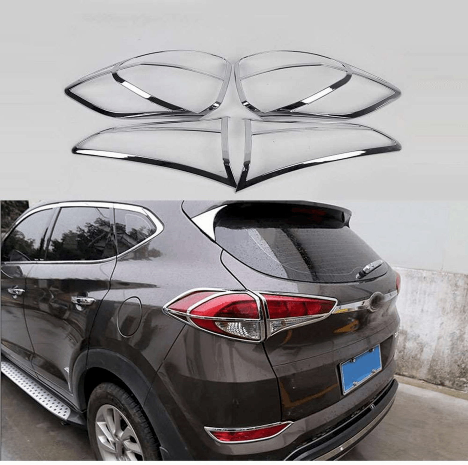 Hyundai Tucson Uyumlu 2015 2018 Arka Stop Kaplama ABS Krom Parça